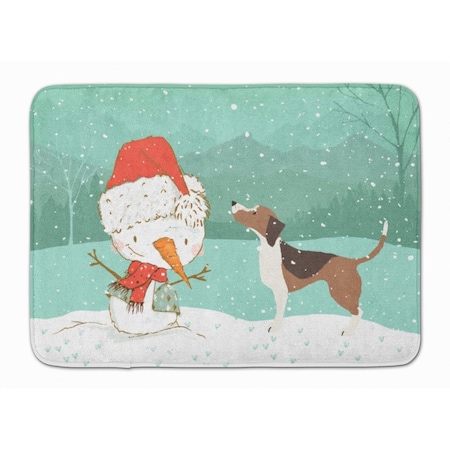 Carolines Treasures Beagle Snowman Christmas Machine Washable Memory Foam Mat CK2052RUG